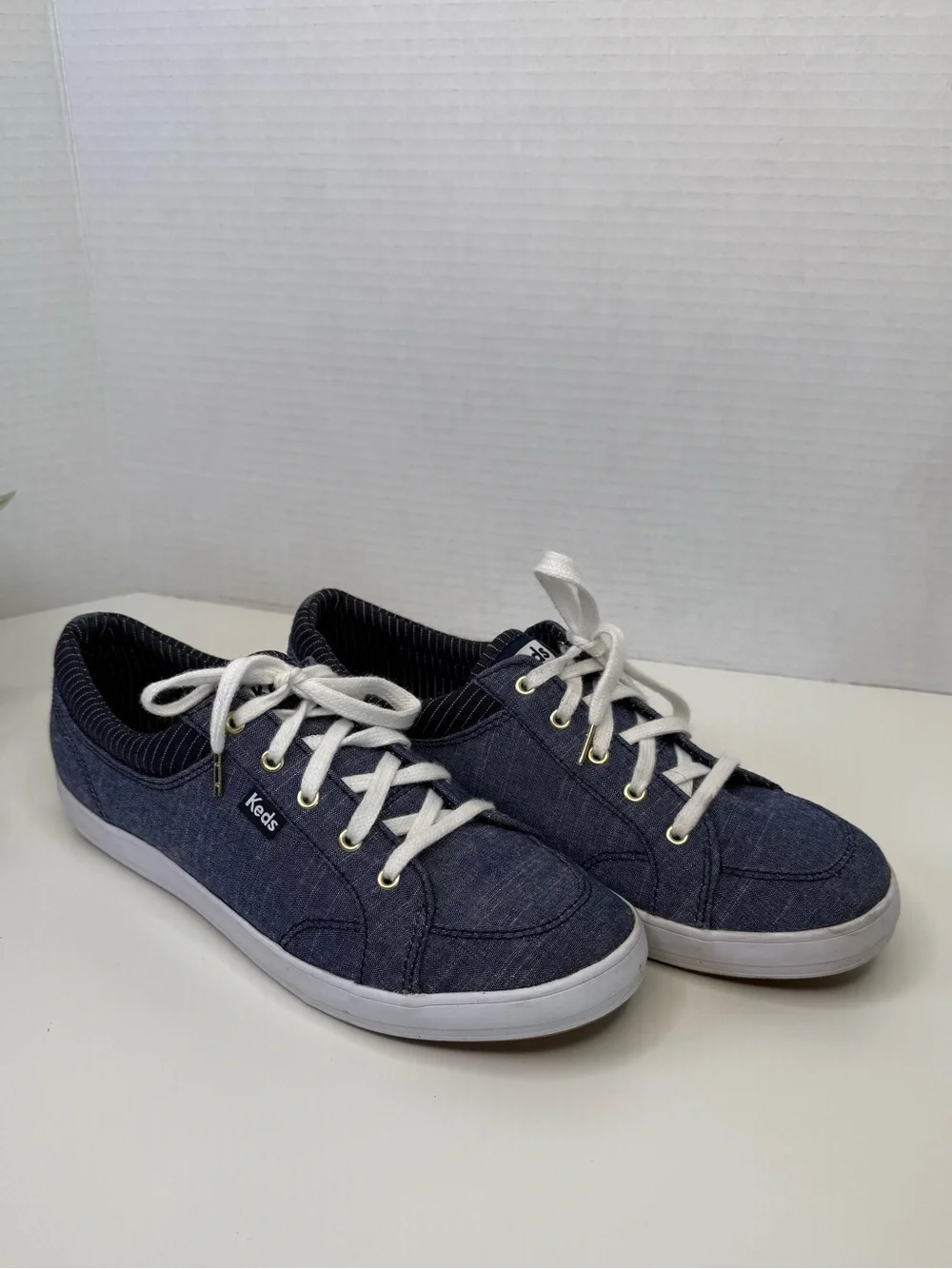 Keds Center III Textile Lace Up Women's Denim Chambray Shoes Sneakers Size 7.5